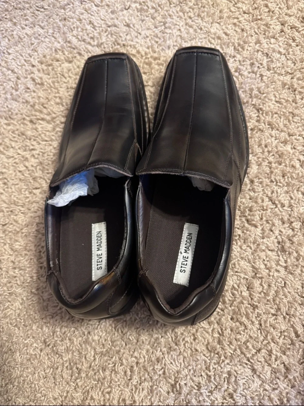 Steve Madden Men’s Slip-On Dress Loafers - Black/Brown Sz 12